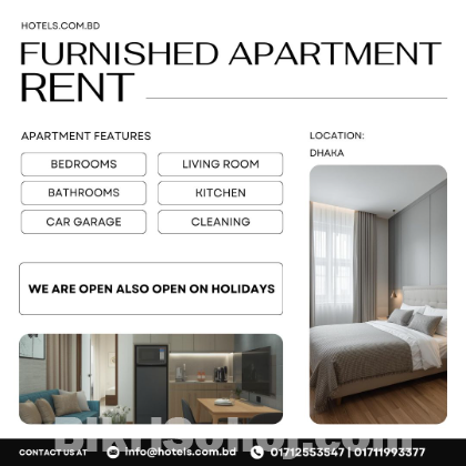 Furnished 3 Bed Apartment for Rent in Bashundhara R/A Dhaka!